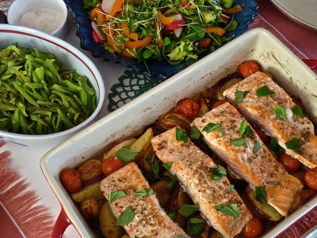 Salmon and Roasted Vegetables